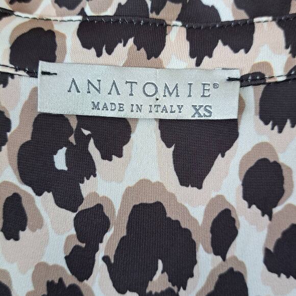 Anatomie Danica Printed Jersey Shirt In Abstract Cheetah Size XS Black Tan - Picture 5 of 12